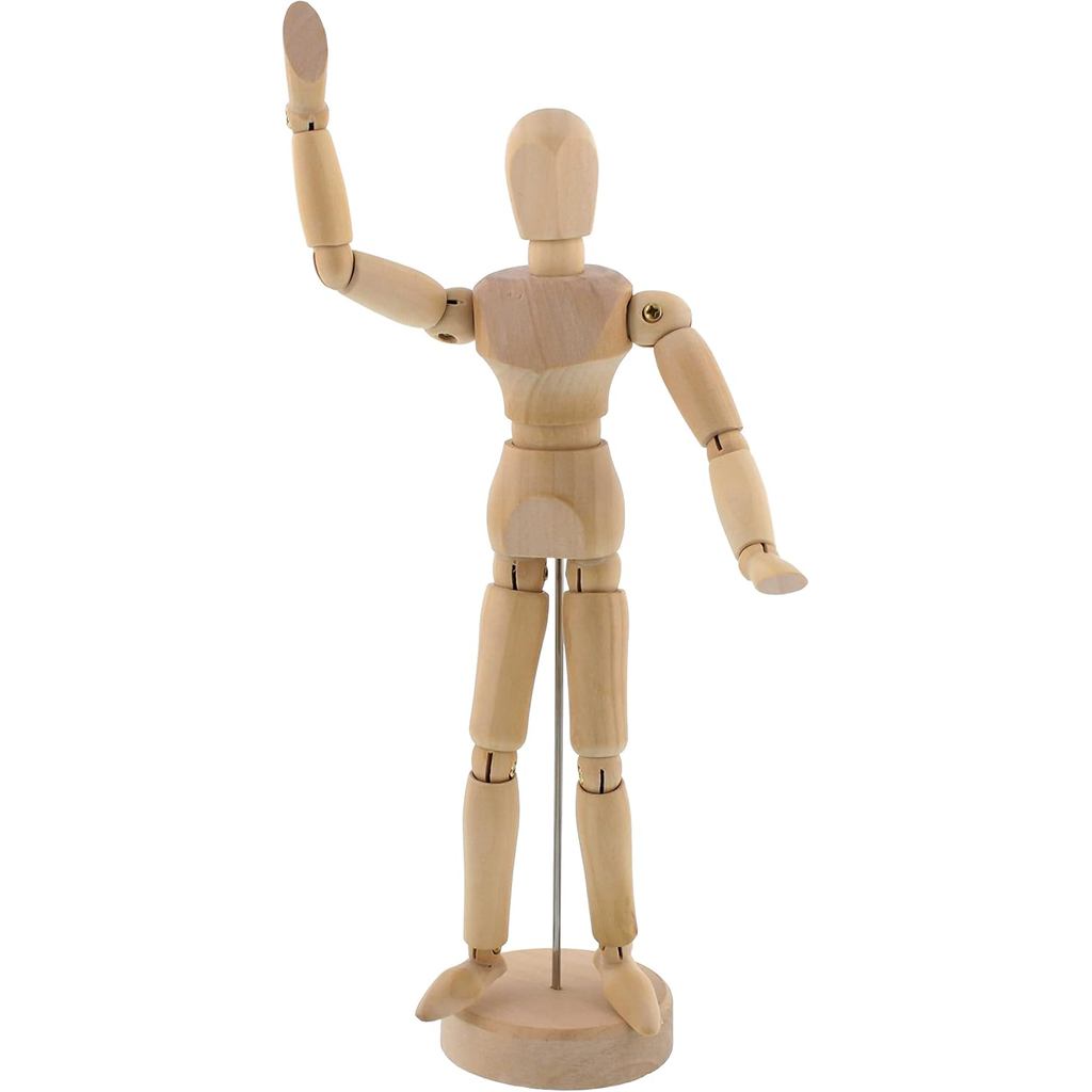 US Art Supply ®   Manequim Articulado de Madeira para Desenho Artístico com Base e Corpo Flexível - Perfeito para Desenh