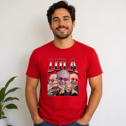Camiseta Camisa Blusa Estampa LULA TA ON PT Partido Masculino Unissex Básica Confortável Premium