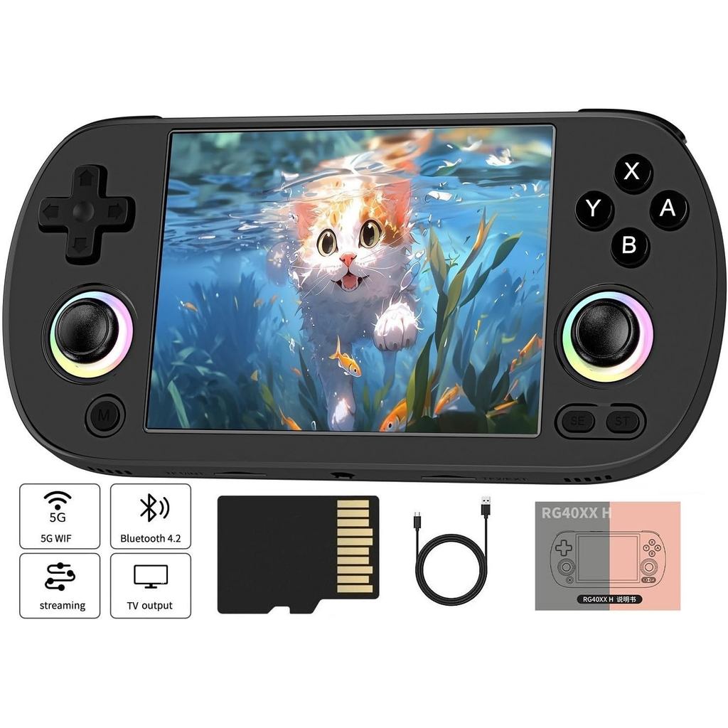 RG40XX H Retro Handheld Game Console ,RG40XXH 4.0 Inch IPS Screen Linux System Built-in 64G TF Card 5488 Games Support H
