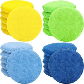 20 Peças de Almofadas Aplicadoras de Cera em Microfibra para Carros, Esponjas de Polimento Redondas de 5 Polegadas de Di