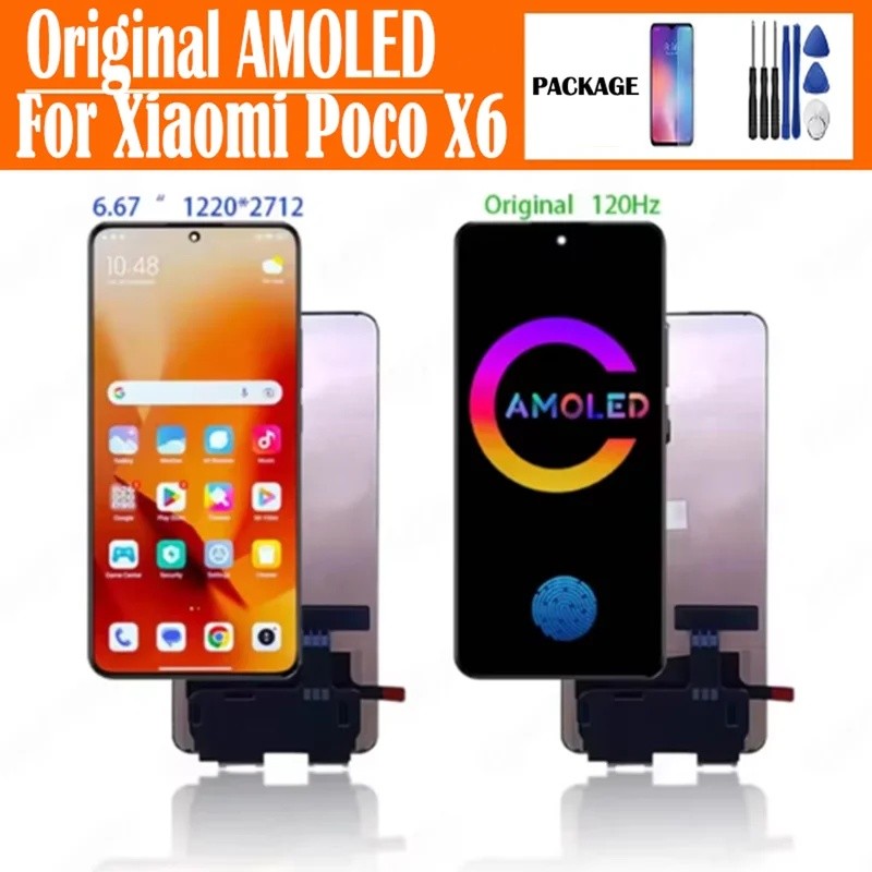 Lcd AMOLED Original Para Xiaomi PocoX6 Poco X6 23122PCD1G Pantalla Display Tela 