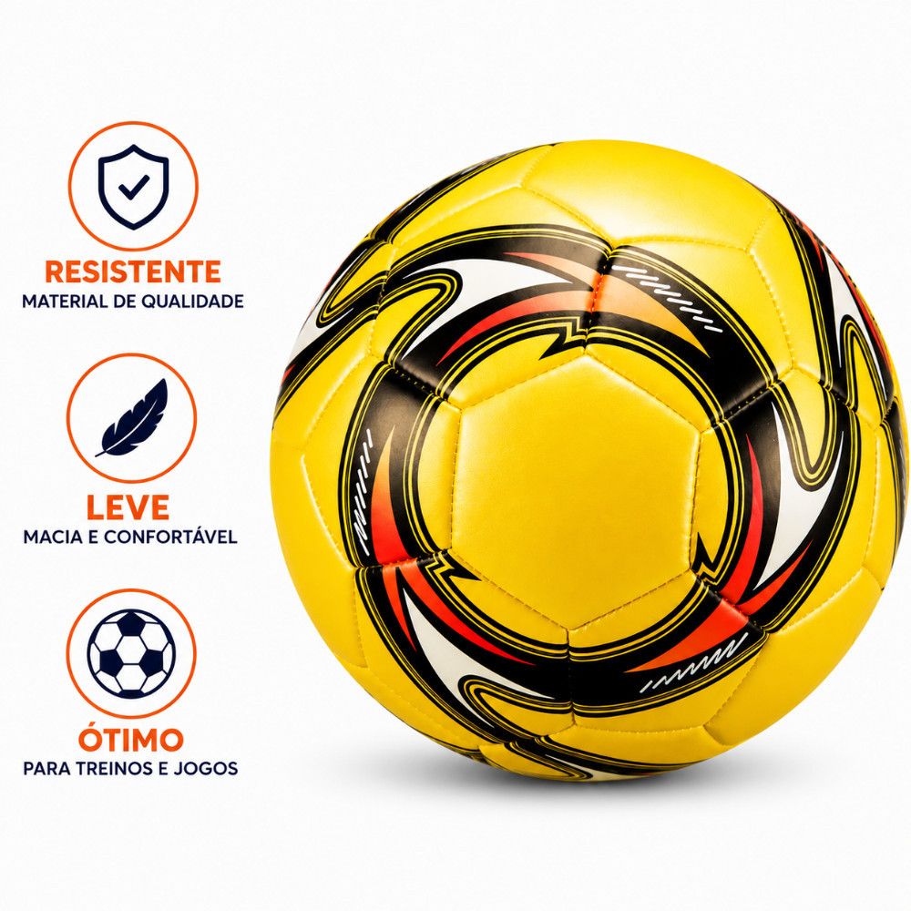 Bola de Futebol Campo Oficial nº 5 Costurada Treino Jogo Material Resistente