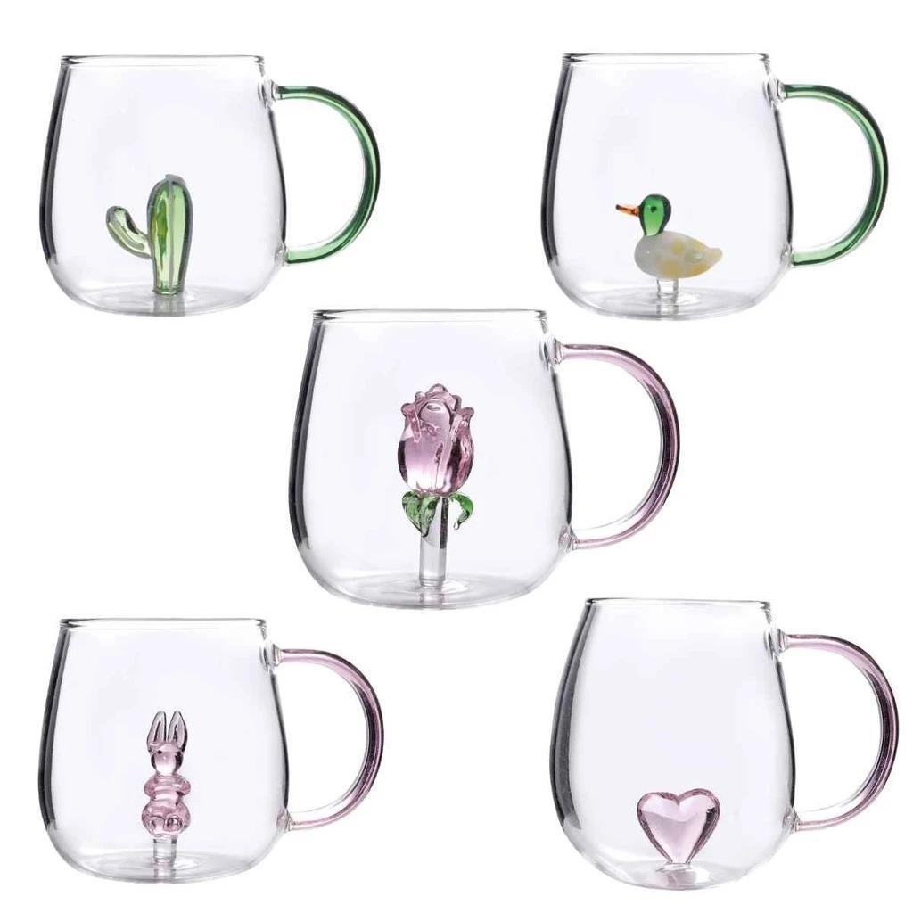 Caneca 3d De Vidro Borossilicato 350ml Modelos Sortidos P/ Presentear