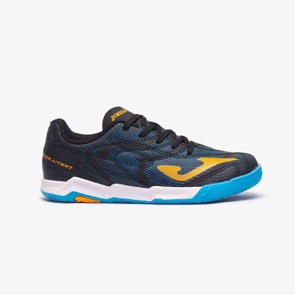Chuteira Joma Futsal Evolution Jr Preto/Laranja
