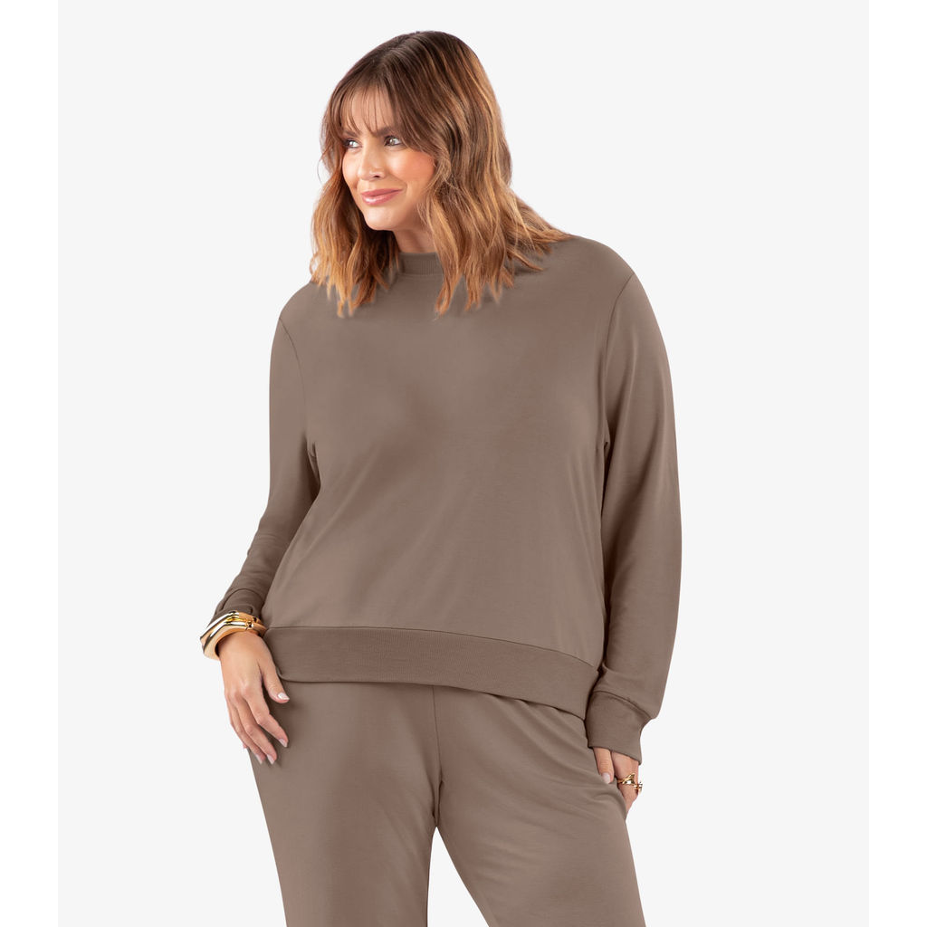 Blusão Feminino Plus Size Manga Longa Secret Glam Cinza