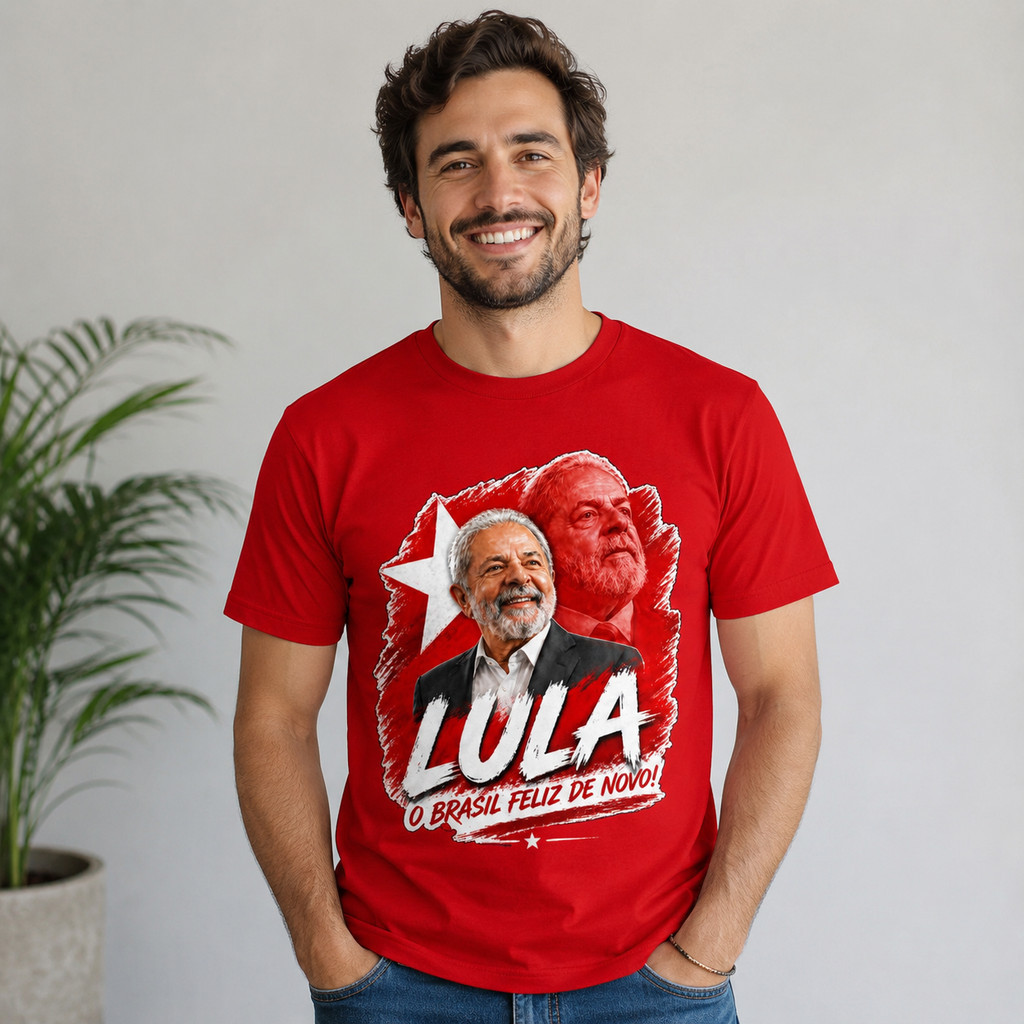 Camiseta Lula Luís Inácio PT Unissex Masculina Feminina 100% Algodão Confortável Estampa Política Envio Rápido