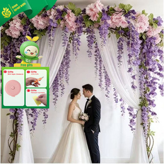 Simulação Wisteria Flor Feijão Flor Rattan Pano de Seda Pétala de Poliéster Estilo ins Teto Pendurado Flor de Rattan Sal
