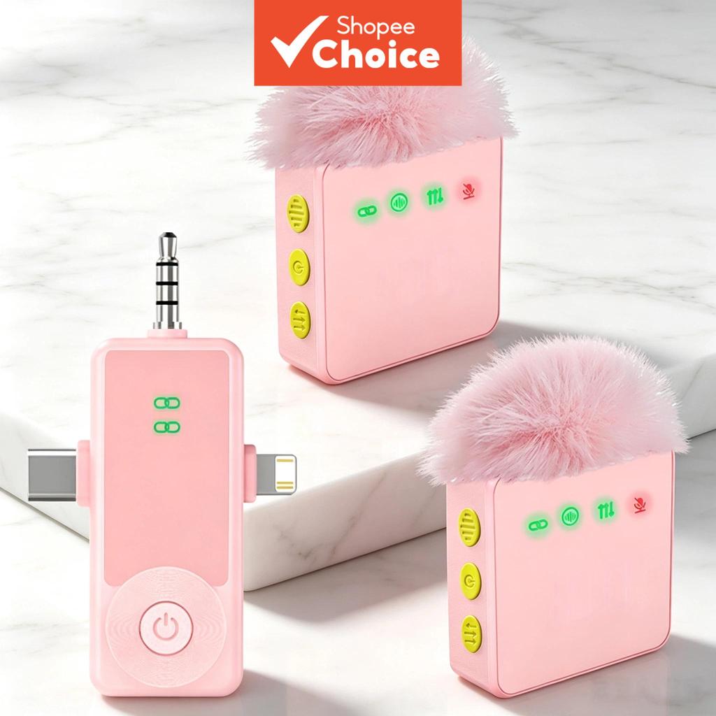 Microfone de lapela sem fio: Transmissão estável, luzes indicadoras de gravação, microfone para produção de conteúdo