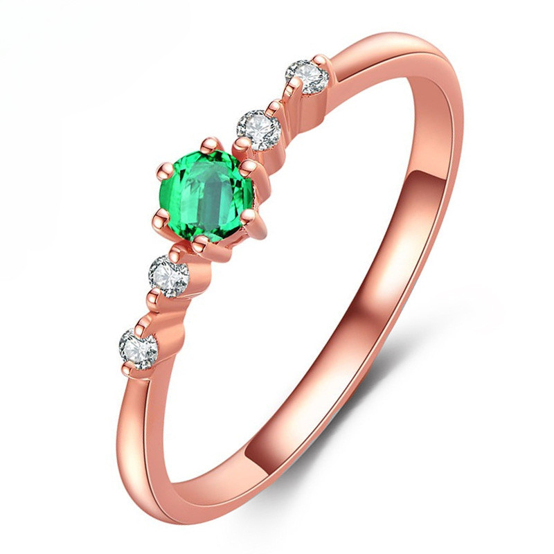 Anel de Metal com diamante piscante, anel de cauda cheio de diamante pequeno anel de cobre fresco feminino