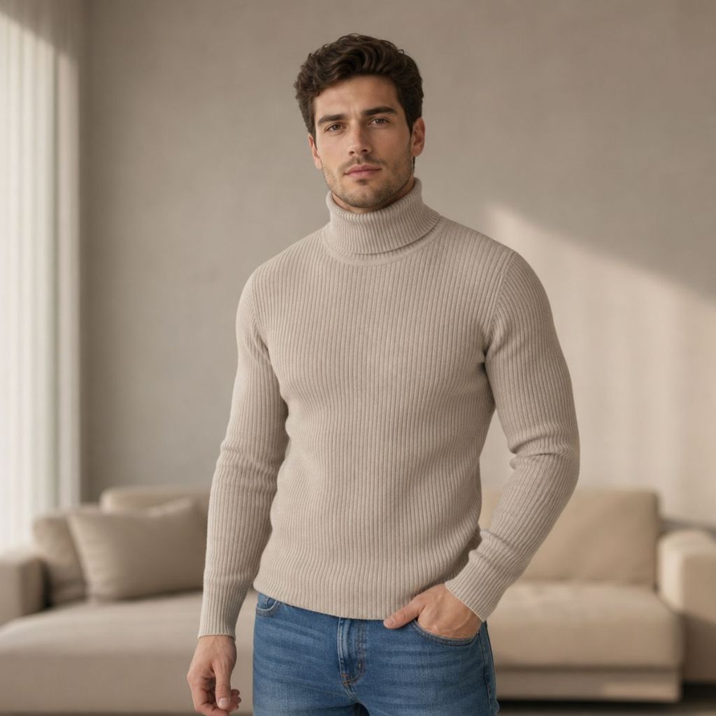 Blusa Frio Masculina Cacharrel Trico lã Premium Gola Alta Casaco Inverno segunda pele Confortavel