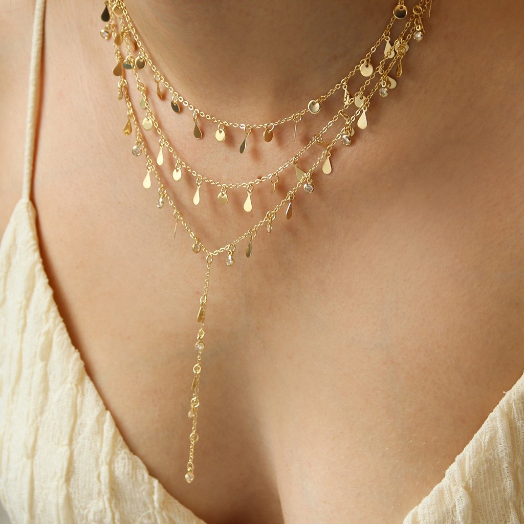 MIX DE COLARES LUANA GOTINHAS FOLHEADO A OURO 18K PIUKA