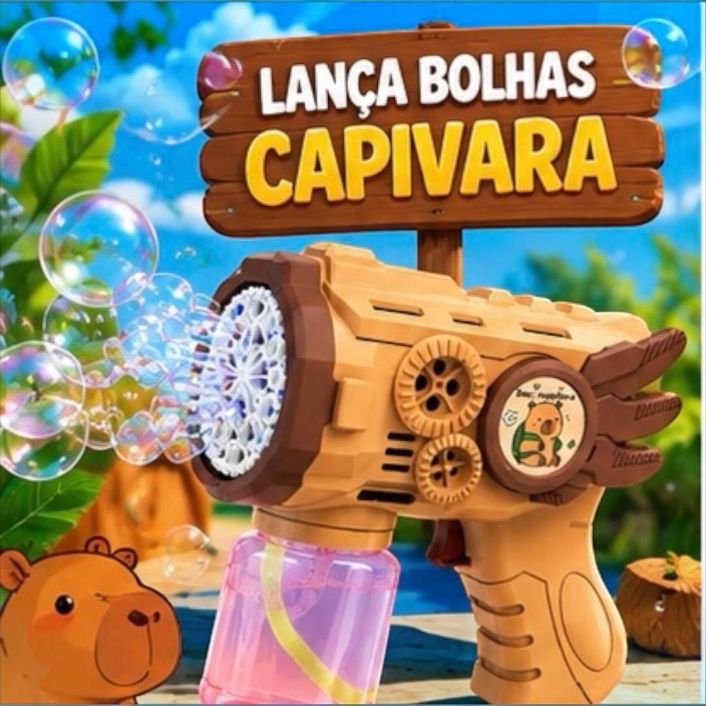Lança Bolhas Sabão Automático Capivara Brinquedo Infantil Menino Menina Festa Aniversário Presente Elétrico