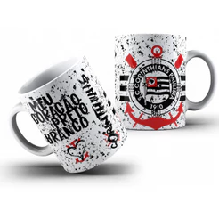 Caneca Corinthians Personalizada 325ml Cerâmica Premium Xícara Time Presente Torcedor Café