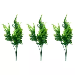 Kit 3 Buquê Samambaia Arbusto Artificial Folhagem Decoração