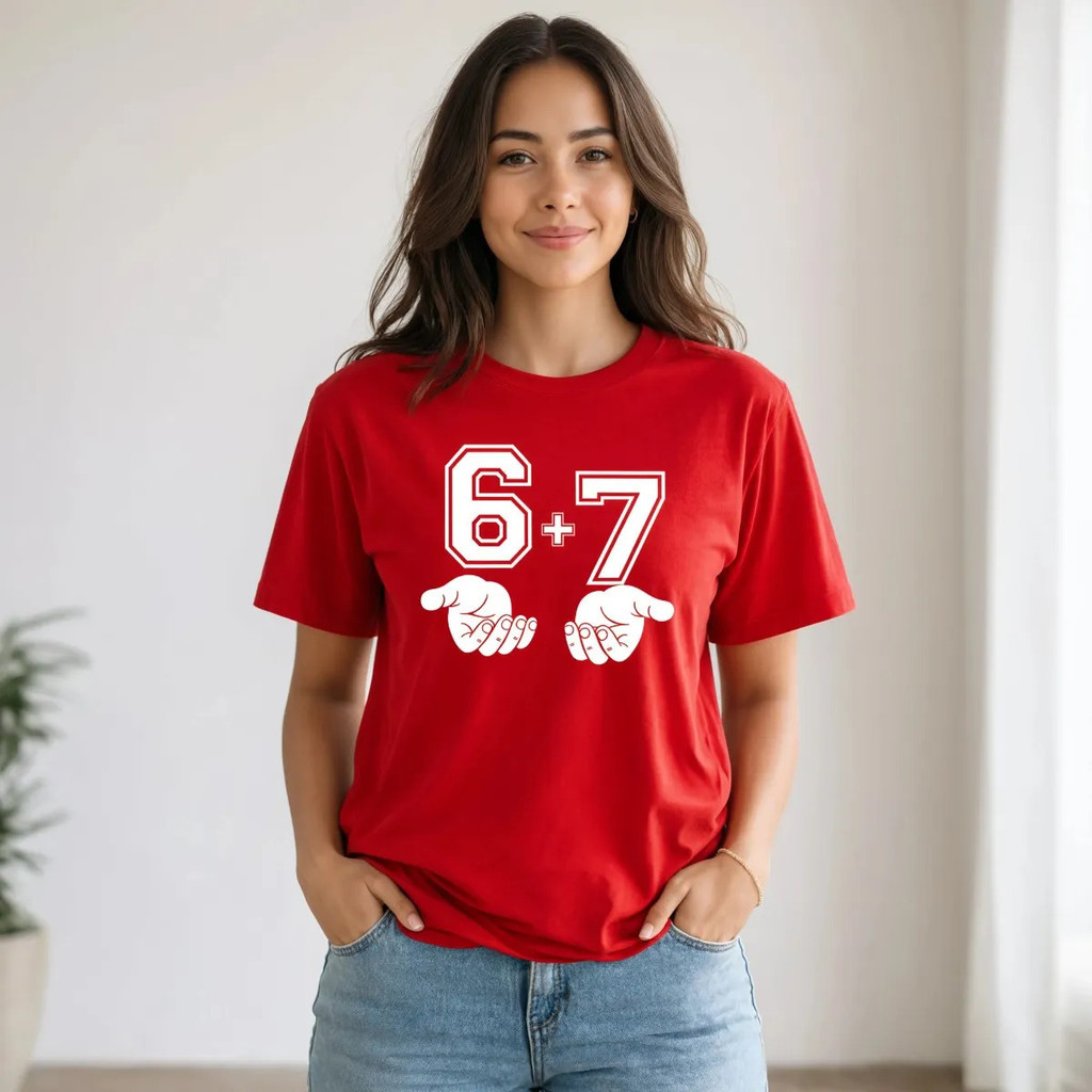 Camisa Six Seven 6+7 100% Algodao Camiseta Unissex Famando Aura Meme Estilosa Streetwear Confortável
