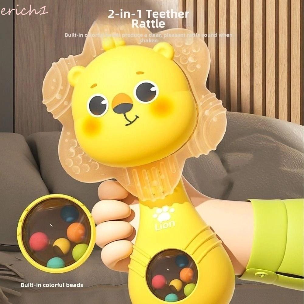 ERICH1 Chocalho De Música Sensorial Brinquedo , De Mordedor Montessori Mastigável , Brinquedos De Sino De Manivela Manua