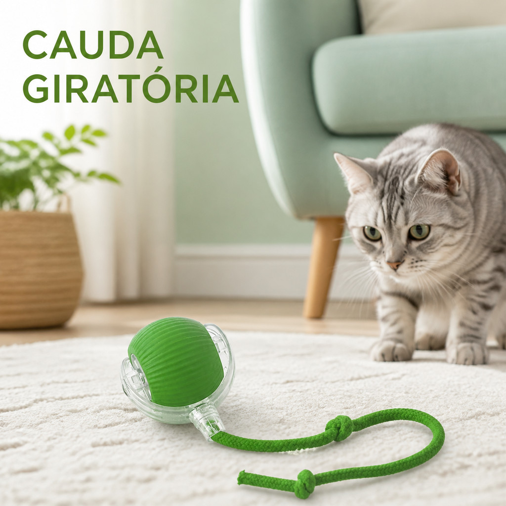 Bola Brinquedo Automatica Rolamento Inteligente Para Animais De Estimação Anti Tédio Resistente