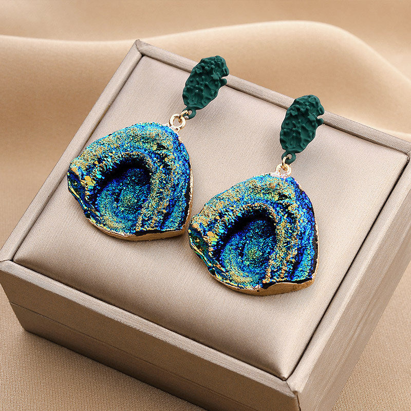 S925 prata agulha influenciador Retro azul brincos 2025 novo estilo de venda quente moda Design exclusivo brincos