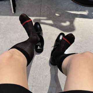 Dm meias ultrafinas de cano médio, meias masculinas de Nylon, roupa Formal, preto puro, transparente, meias de negócios,