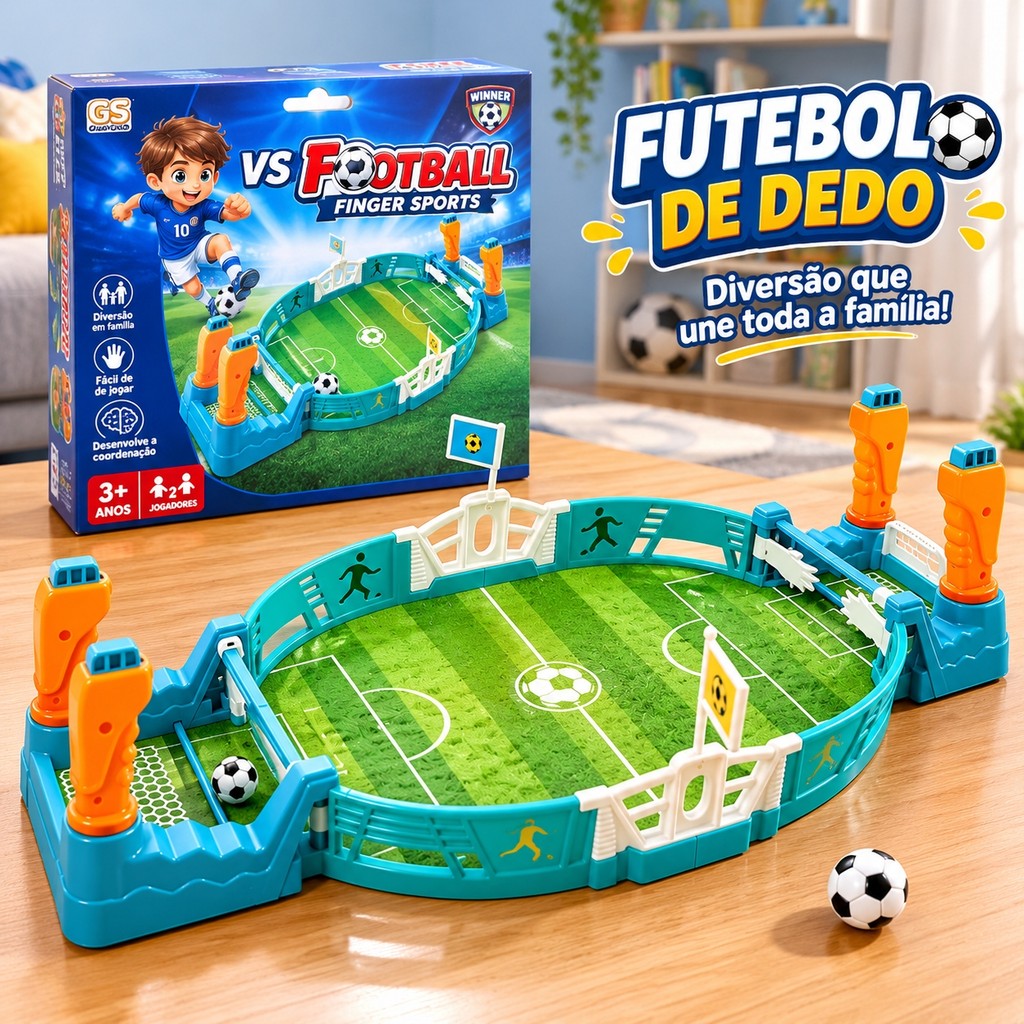 Jogo de Futebol de Mesa Infantil 2 Jogadores com Lançadores e Placar Brinquedo bom