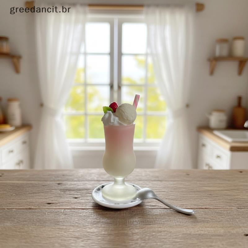 MA 1 Peça Para Casa De Bonecas Comida Morango Leite Shake Sorvete Modelo De Bebida Adereço De Copo Em Miniatura Exibição