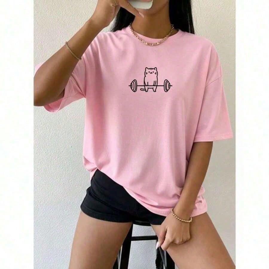 Camiseta Feminina 100% Algodão fio 30.1 Treino Caminhada Crossfit Academia Musculação Fitness Conforto Tecido Leve