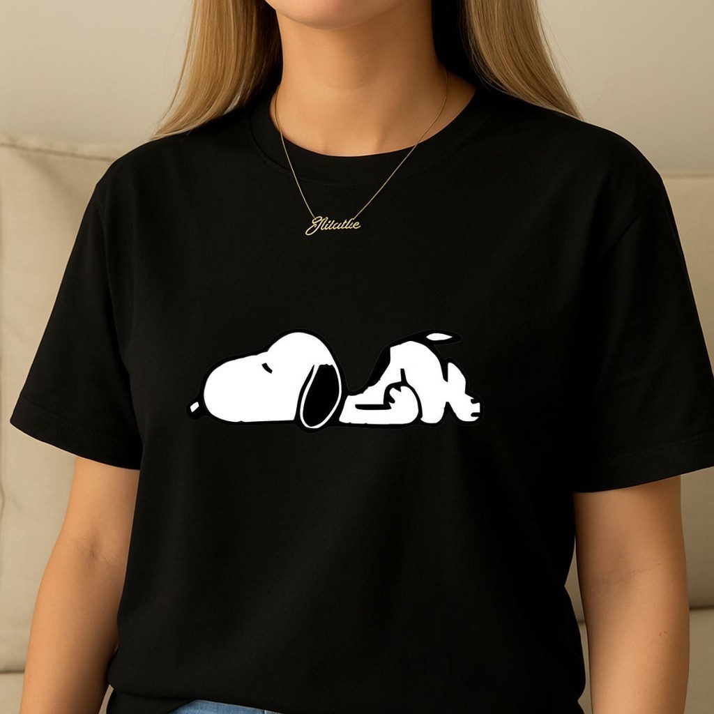 Camiseta Feminina Snoopy Cartoon Casual Básica Confortável Dia a Dia Lançamento Envio Imediato