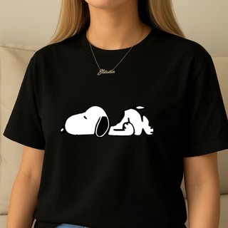 Camiseta Feminina Snoopy Cartoon Casual Básica Confortável Dia a Dia Lançamento Envio Imediato