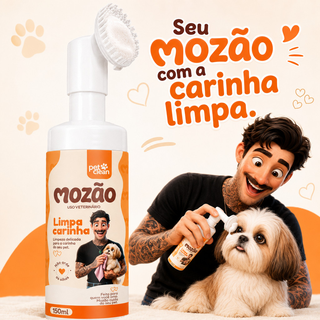 Limpa Carinha Limpador De Face Cães E Gato Mozão Pet Clean 150ml