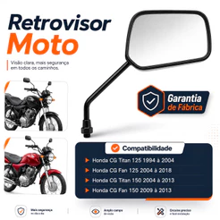 Par Retrovisor Honda CG Titan Fan 125 150 2000 a 2004 Espelho Moto