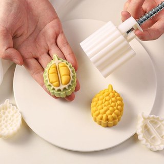 Durian Mooncake molde em relevo novo doméstico mão Push tipo 50g pastelaria pele de neve Mung feijão bolo moedor 1D6B