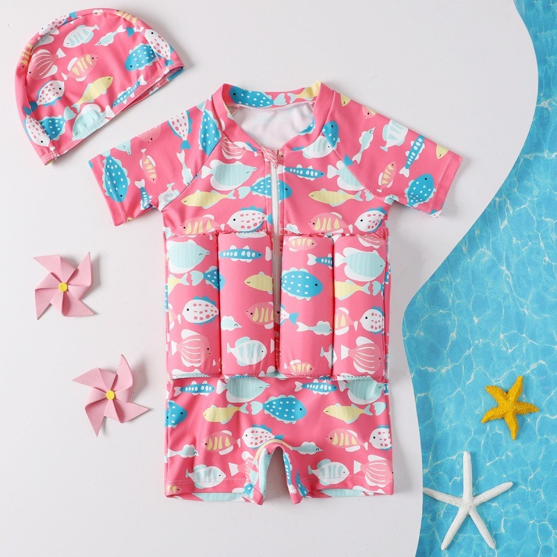 Maiô Infantil de Flutuação para Meninas e Meninos com Estampa de Desenho Animado, Roupa de Praia 8863