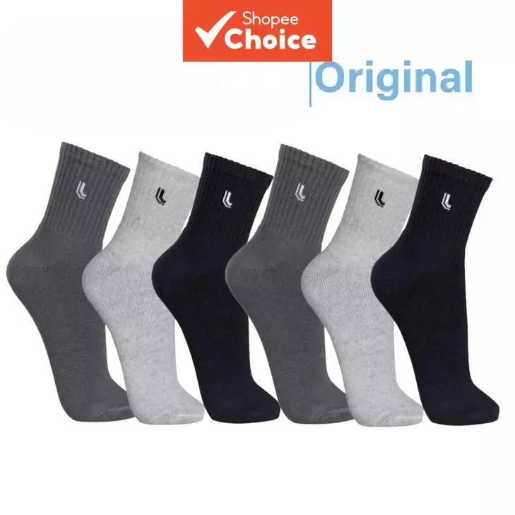 6 Pares De Meias De Algodão De Corte Médio Para Homens E Mulheres – Unissex Respiráveis Casuais Esportivas , Punho Macio — imagem 1