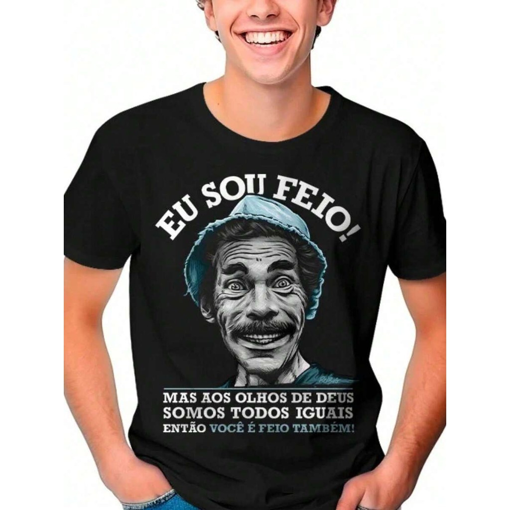 [Camiseta Premium em Algodão Puro]VU Camiseta Sr Madruga Pérolas Desenho Série Camisa Unissex 100% Algodão Lançamento