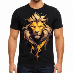 Camiseta Masculina Leão Guerreiro Estampada 100% Algodão