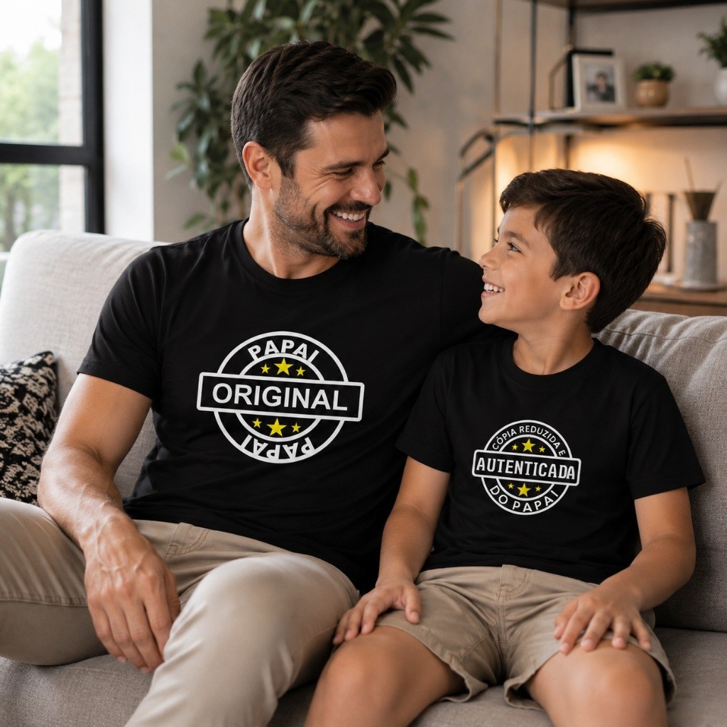 Kit 2 Camisetas Original e Cópia Pai e Filho | Dia dos Pais