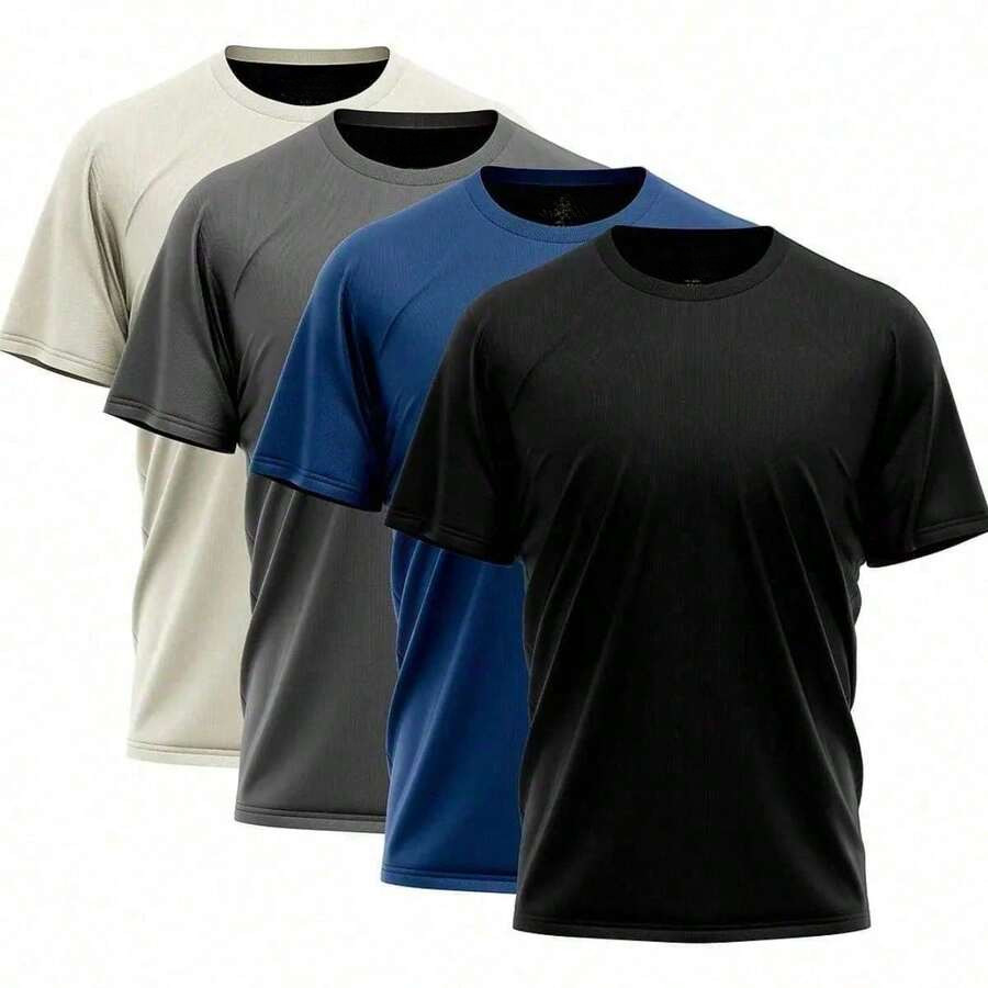 Kit 3 Camisa Dry Fit Masculina Liso – Academia Musculação Tecido Leve Treino