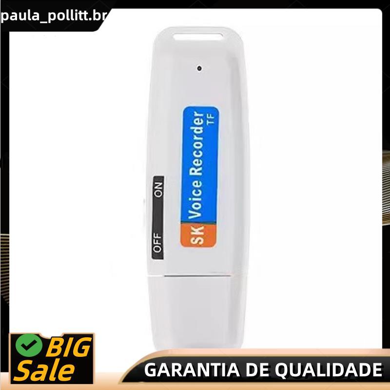 Gravador De Voz De Áudio Digital USB Recarregável Portátil U-Disk Ativado Por Ditafone