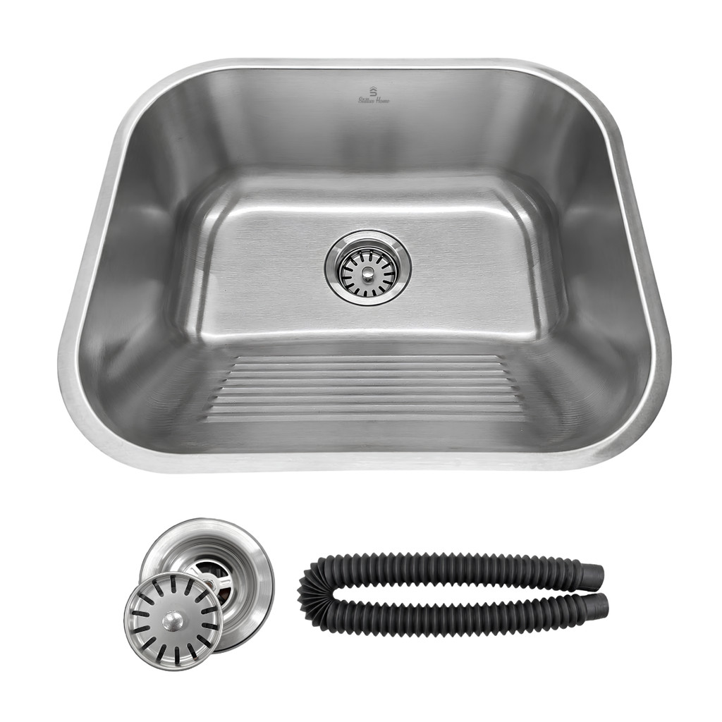 Tanque Lavanderia Inox 304 Escovado 37x43 Cuba Área Serviço 1.0mm Sifão Válvula