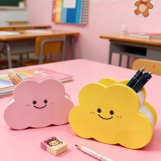 Novo macio fufu nuvem Smiley rosto caneta titular Macaron cor correspondência mesa bonito interessante ins estilo cura c