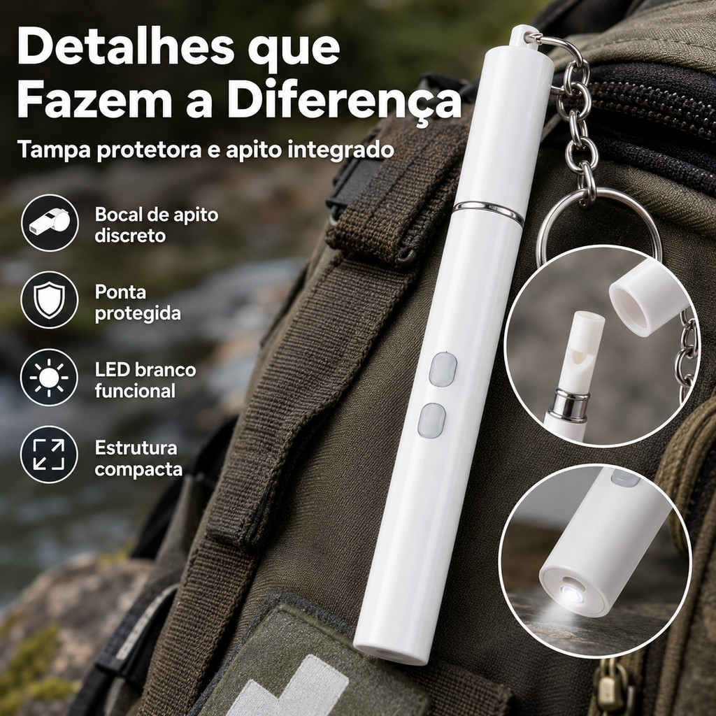 Caneta Laser Pointer com Lanterna com Chaveiro Portátil para Sala de Aula Apresentações e Reunião Ponto Laser Pointer