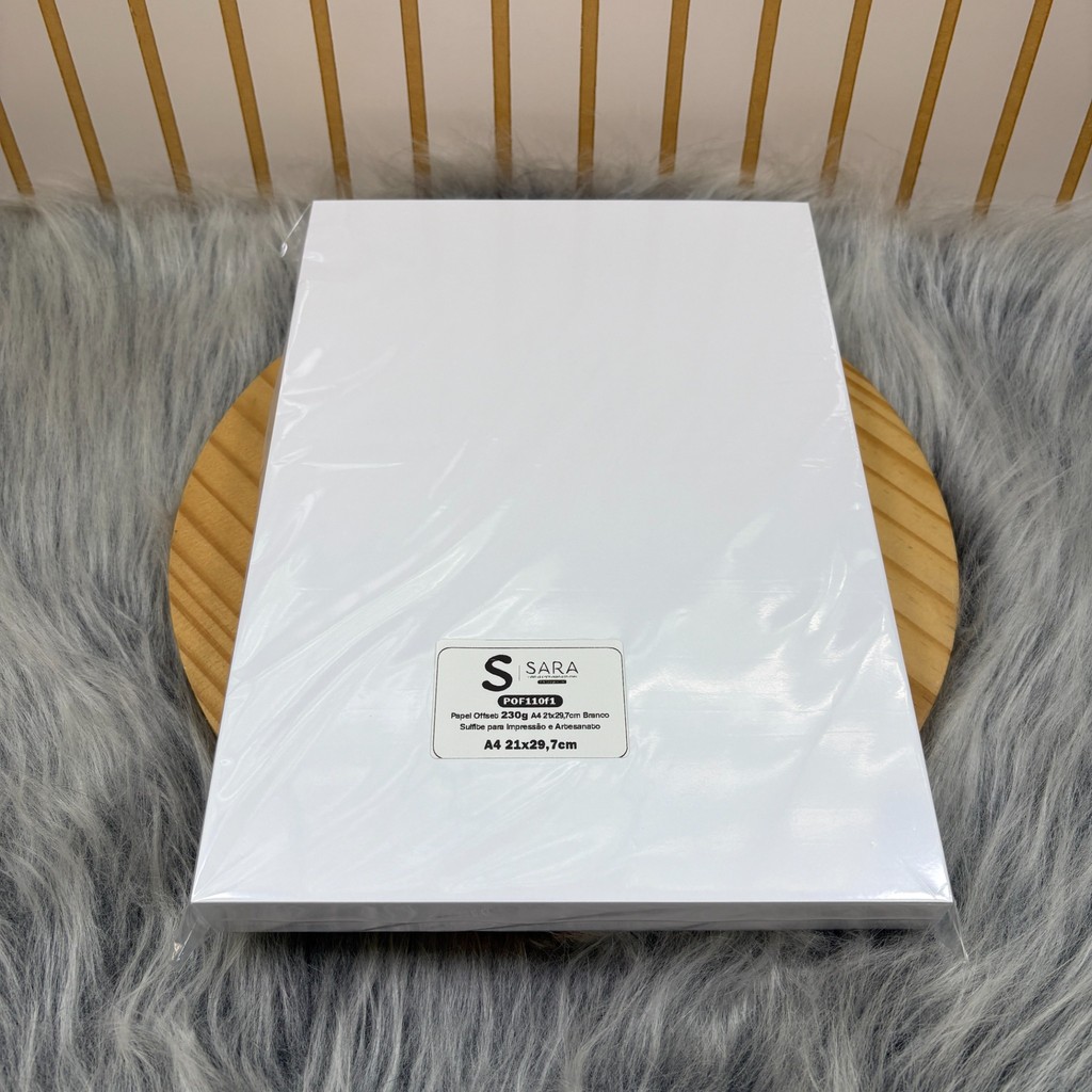 Papel Offset 230g A4 21x29,7cm Branco Sulfite para Impressão e Artesanato