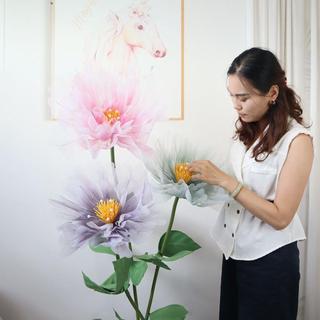 Peônia Realista Artificial , Cabeça De Flor Grande De Seda De 50 Cm , Pétalas Fofas Em Camadas Ao Ar Livre , Flore