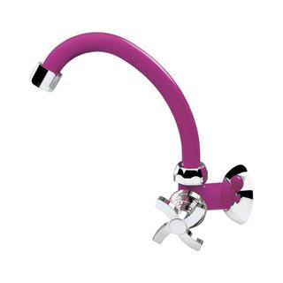 Torneira De Cozinha Rosa Acquabios Abs De Pia Parede Bica Móvel Linha Colors