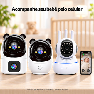 Câmera de Segurança Wi-Fi Babá Eletrônica para Bebê e Idosos com Monitoramento pelo Celular