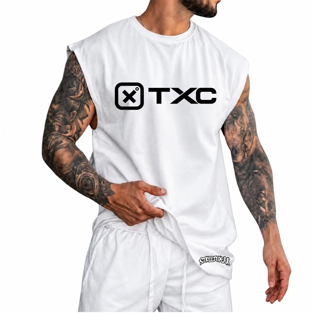 Regata Machão Oversized 100% Algodão Camiseta Cavada Musculação Streetwear Treino Praia Academia