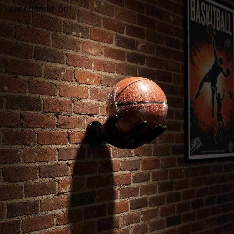 Suporte De Basquete Em Formato De Mão Para Montagem Na Parede , Armazenamento Com Economia De Espaço , Ra Meninos , Quar