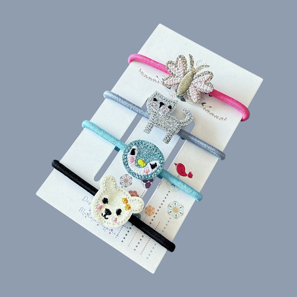 Corda de cabelo de gatinho de menina britânica desenho animado comércio exterior europeu americano crianças amarradas ac
