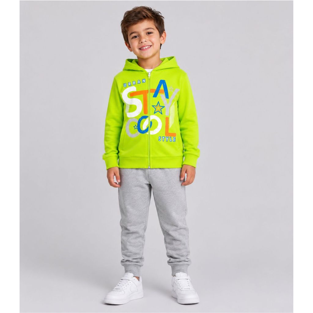 Conjunto Moletom Menino Jaqueta E Calça Kappes Verde