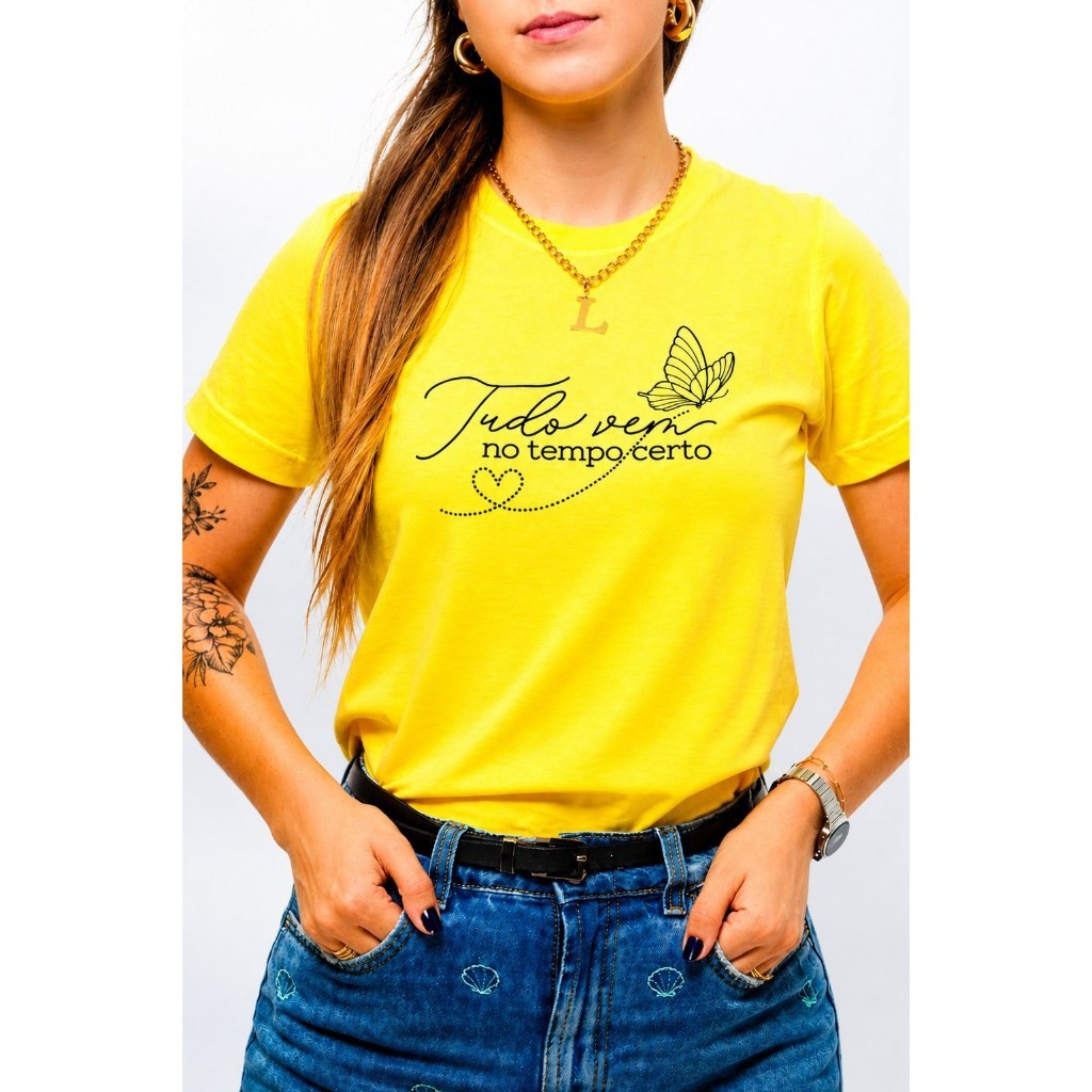 T-Shirt Camiseta Feminina Frases Motivacionais 100% Algodão | Confortável Estilosa Casual Tendência 2026